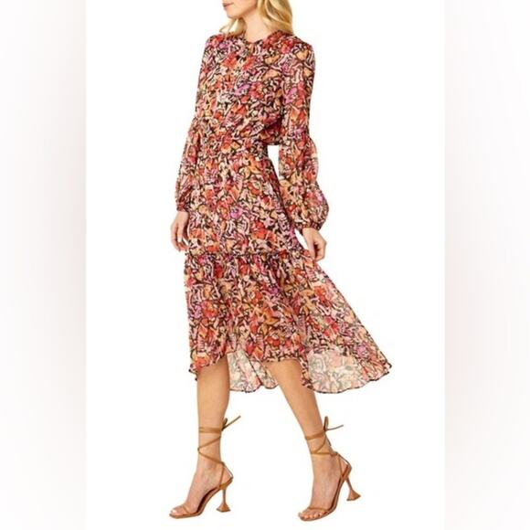 knee length dresses for ladies Milly Simone Strapless Midi Dress - Multi main image 1